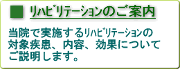 �u���n�r���e�[�V�����̂��ē��v���@�Ŏ��{���郊�n�r���e�[�V�����̑Ώێ����A���e�A���ʂɂ��Ă��������܂��B